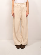 TENSIONE IN - PANTALONE ECOPELLE LARGO TASCONI - LANA