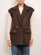 TENSIONE IN - GILET DOPPIO PETTO ECOMONTONE - CIOCCOLATO