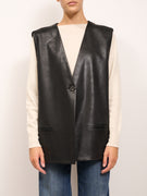 TENSIONE IN - GILET OVER ECOPELLE - NERO