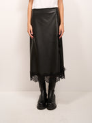 TENSIONE IN - GONNA +PIZZO MIDI - NERO