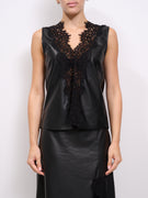 TENSIONE IN - TOP ECOPELLE PIZZO - NERO