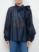 TENSION IN - BOW SHIRT - BLUE