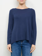 TENSION IN - BOAT NECK SWEATER - BLUE