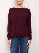 ANGELA DAVIS - CREW NECK BOX SWEATER - BORDEAUX