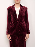 IDENTITY - SMOOTH VELVET JACKET - BORDEAUX