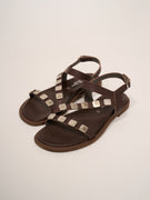 DIVINE FOLLIE - STUDDED SANDAL - DARK BROWN