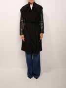 VICOLO - CAPPOTTO HANDMADE SMANICATO CON CINTA - NERO
