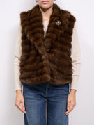 TENSIONE IN - GILET ECOPELLICCIA - MORO
