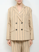 DIXIE - GIACCA DOPPIO PETTO GESSATA - BEIGE