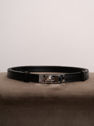 IDENTITY - BELT LOCK CLOSURE SILVER BUCKLE - BLACK