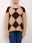 TENSIONE IN - MAGLIA ROMBI - MASTICE/BORDEAUX