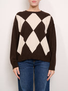 TENSIONE IN - MAGLIA ROMBI - CIOCCOLATO/CALCE