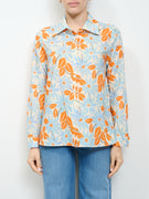 IDENTITY - PATTERNED SHIRT - LIGHT BLUE/ORANGE
