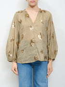 TENSION IN - SEQUIN EMBROIDERY SHIRT - SAND