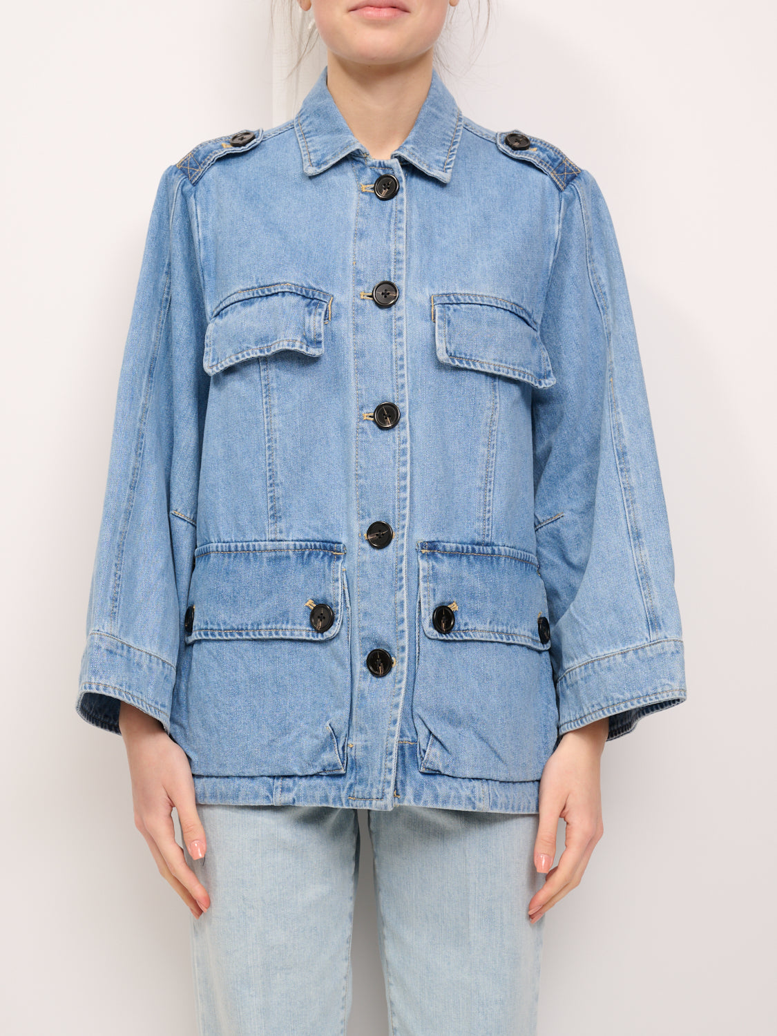 Giubbotto Jeans Giubbotto Vicolo Giacca Denim Macramè Vicolo Misura S