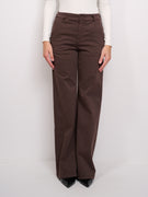 HASHTAG - WIDE TROUSERS - DARK BROWN