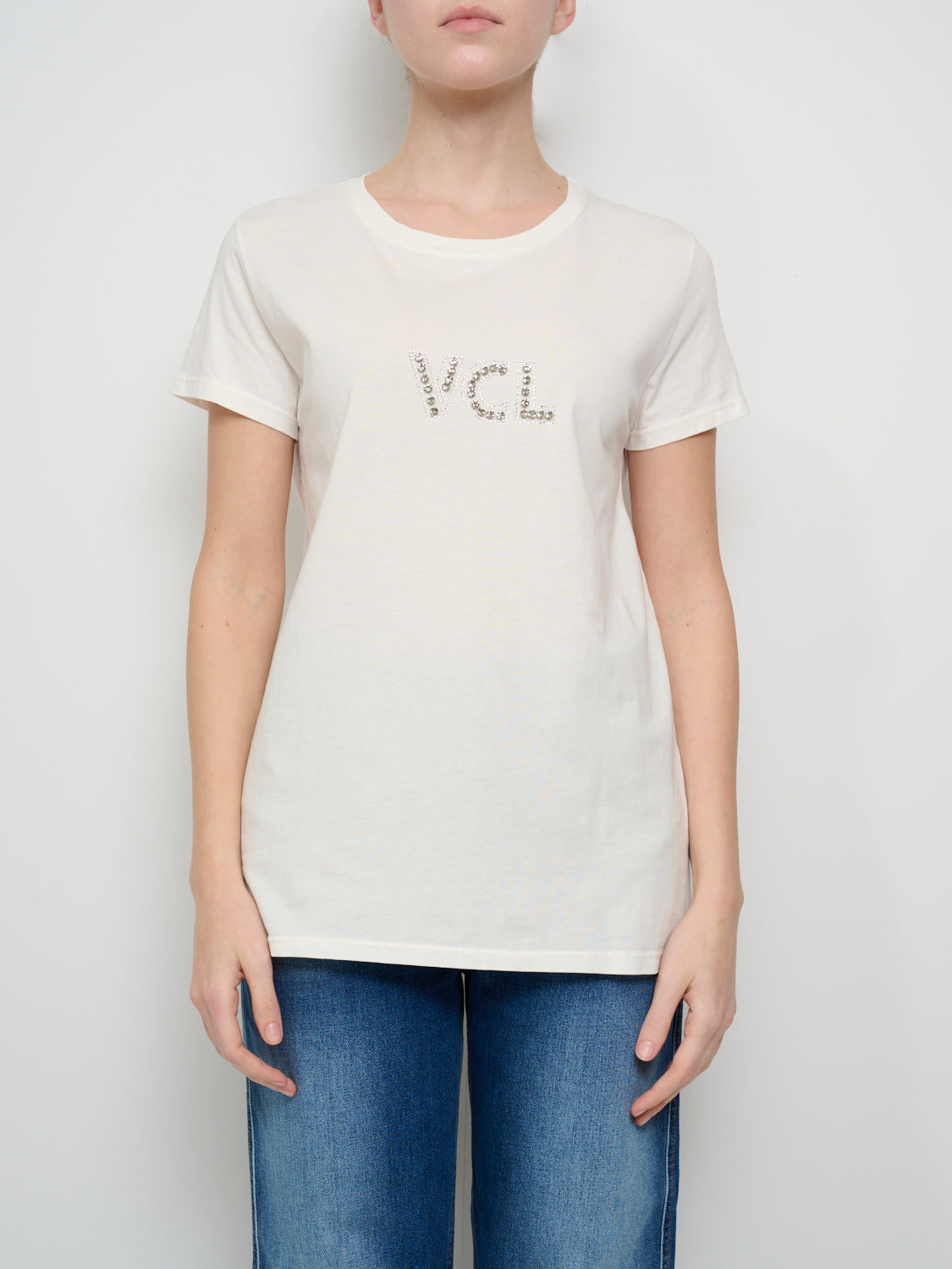 Vicolo blusa con fusciacca con trasparenze bianco latte main image 0