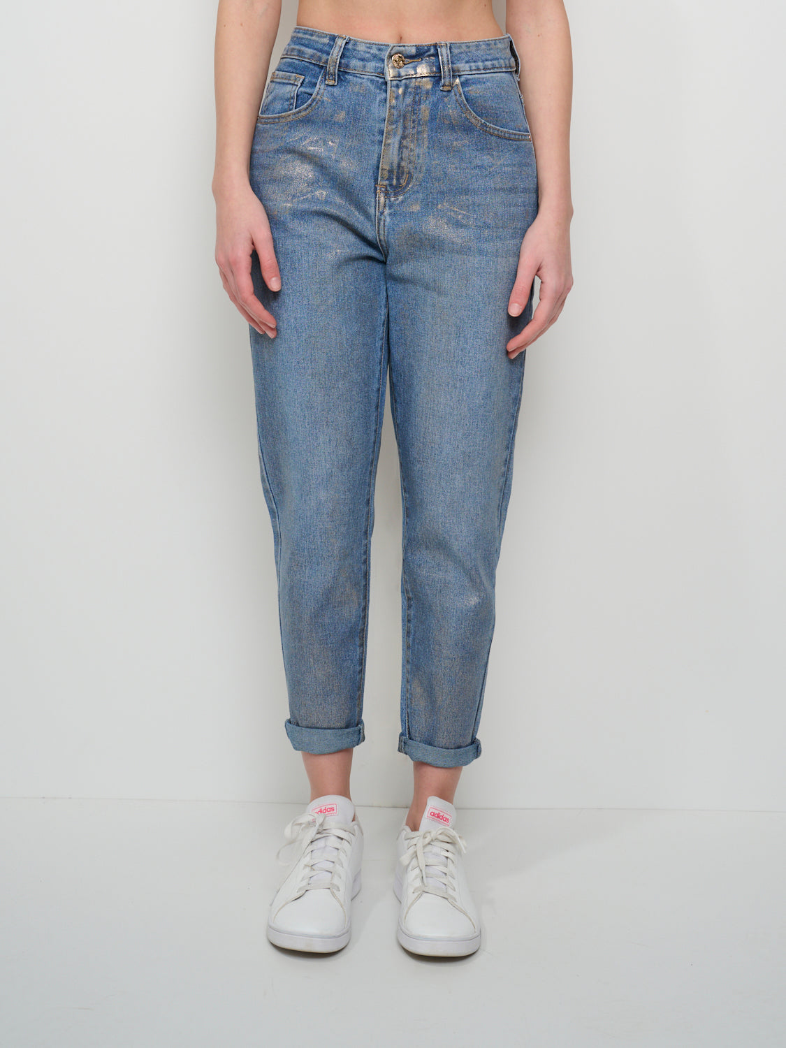 HASHTAG JEANS SPALMATO ORO DENIM