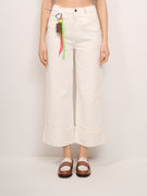 TENSION IN - JEANS CUFFED TROUSERS - MILK