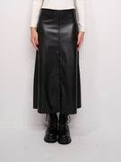 TENSION IN - LONG ECO-LEATHER SKIRT - BLACK