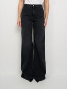 ALLEY - ELENA PALAZZO JEANS - BLACK