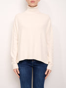 ALLEY - RIBBED TURTLENECK SWEATER - MILK