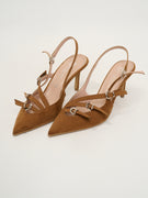 DIVINE FOLLIE - SUEDE SLINGBACK SHOE - LEATHER
