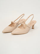 DIVINE FOLLIE - SLINGBACK SHOE WITH ROCK HEEL - FLESH