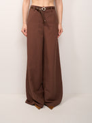 TENSION IN - WIDE TROUSERS - DARK BROWN