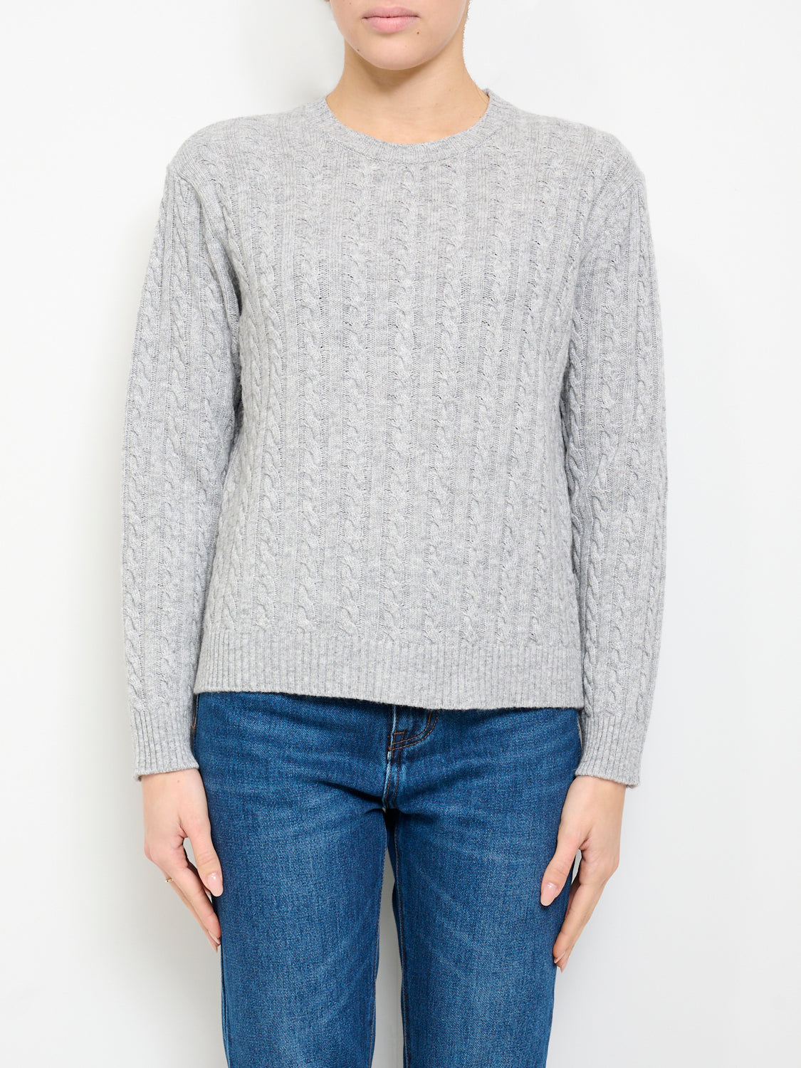 TENSIONE IN MAGLIA TRECCE GRIGIO