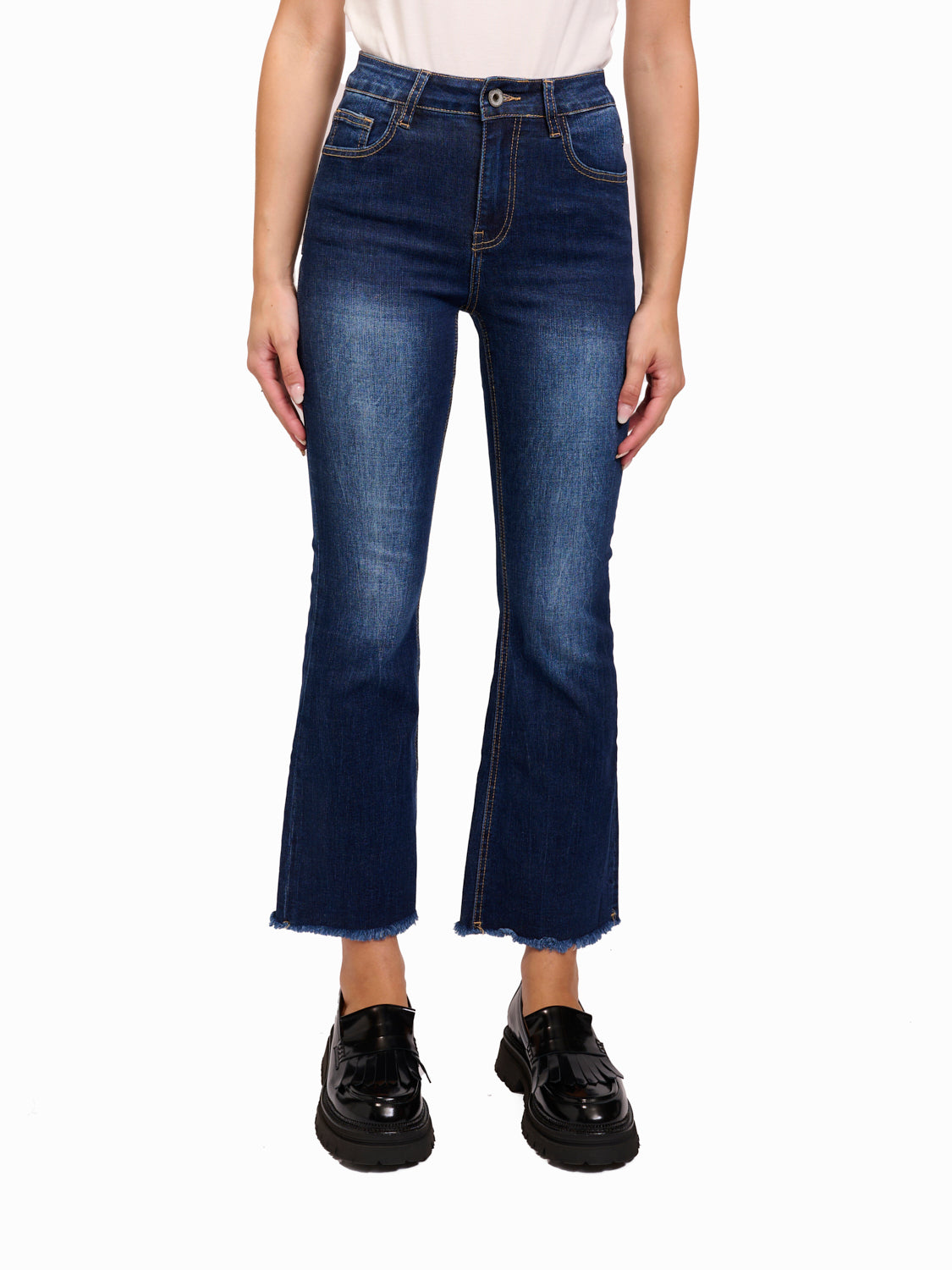 HASHTAG JEANS TROMBETTA SFRANGIATO DENIM