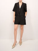 TENSIONE IN - COMPLETO GIACCA CROP+BERMUDA - NERO