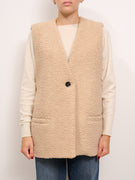 TENSIONE IN - GILET OVER TEDDY - CAMEL
