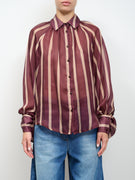 TENSIONE IN - CAMICIA FANTASIA COLLO - BORDEAUX/BEIGE