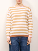 IDENTITY - MAGLIA RIGA LARGA - BIANCO/CAMEL/ROSA