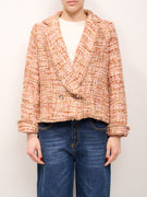 HAVE ONE - GIACCA BOUCLE DOPPIO PETTO FILO LUREX - BROWN