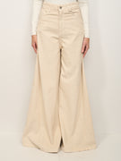 DIXIE - WIDE VELVET TROUSERS - CREAM