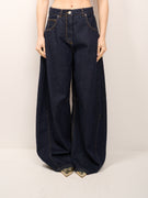 TENSIONE IN - JEANS LOUVRE BARREL AMPIO - DENIM SCURO