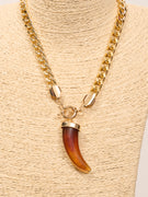 IDENTITY - COLLANA CATENA CORTA CORNO - AMBRA