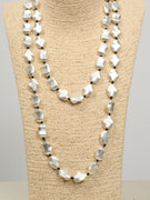 IDENTITY - COLLANA CATENA LUNGA SATINATA - ARGENTO