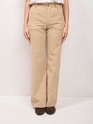 IDENTITY - PANTALONE LARGO VELLUTO - BEIGE