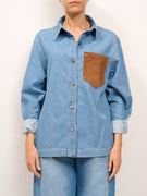 TENSIONE IN - CAMICIA TASCA CAMOSCIO - DENIM