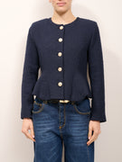 TENSIONE IN - GIACCA GIROCOLLO BOUCLE' - BLU