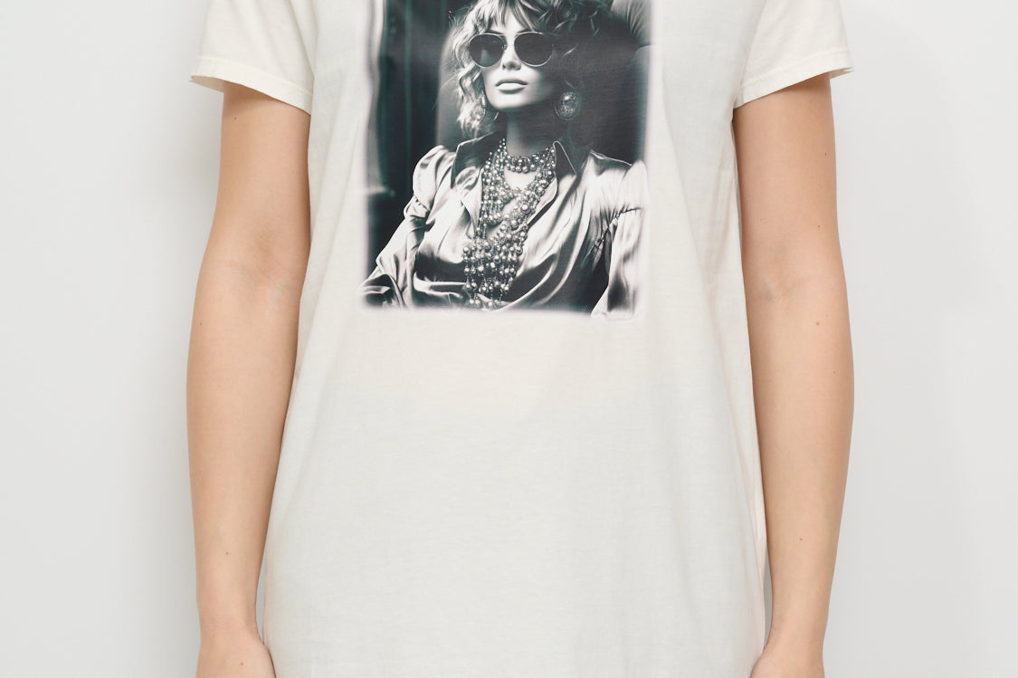 Shirt Bianca T Shirt Donna Vicolo ViCOLO T-shirt RB0897 Écru