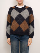 IDENTITY - MAGLIA ROMBI GIROCOLLO - BLU