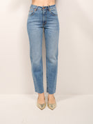 TENSIONE IN - JEANS 5 TASCHE TAGLIO VIVO - DENIM CHIARO