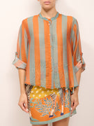 HAVE ONE - CAMICIA ECO RIGATA - CARTA DA ZUCCHERO/ARANCIO