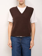 TENSIONE IN - MAGLIA GILET V - MARRONE
