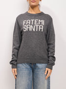 TENSIONE IN - MAGLIA PARICOLLO SCRITTA - GRIGIO/PANNA