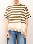 DIXIE - T-SHIRT RIGATA PIZZO - MUSCHIO